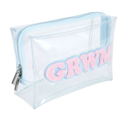 OXX Cosmetics Makeup Bag, Slogan - Blue and Pink