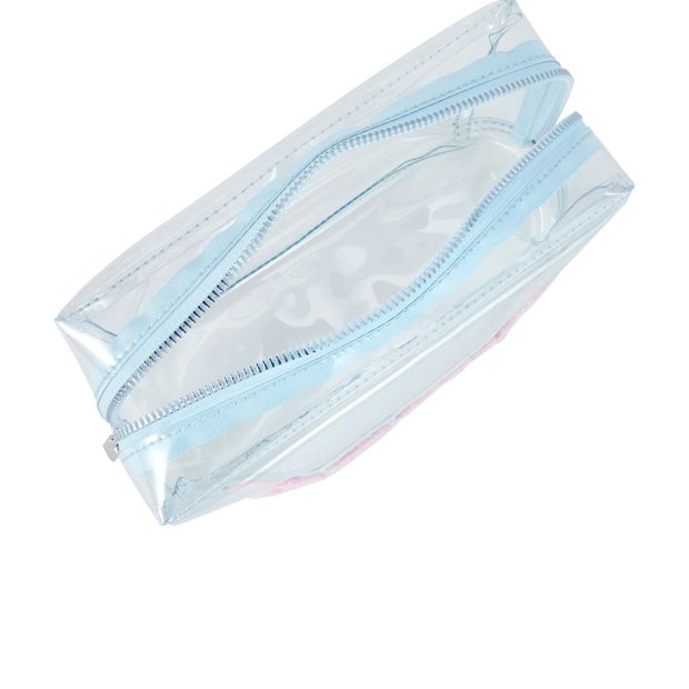 OXX Cosmetics Makeup Bag, Slogan - Blue and Pink