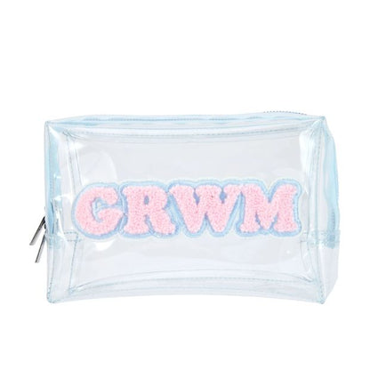 OXX Cosmetics Makeup Bag, Slogan - Blue and Pink