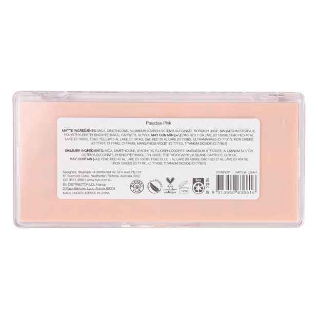 BYS 10 Shades Face Palette - Paradise Pink