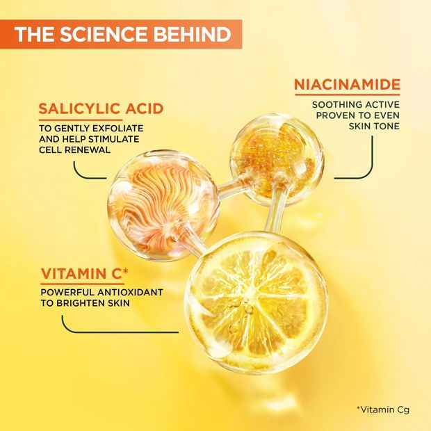 Garnier Vitamin C Brightening Liquid Care 120ml - 10% Vitamin C, Glycerin, Niacinamide and Salicylic Acid