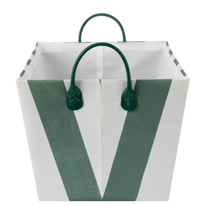 Anko Tapered Basket - Green Stripe