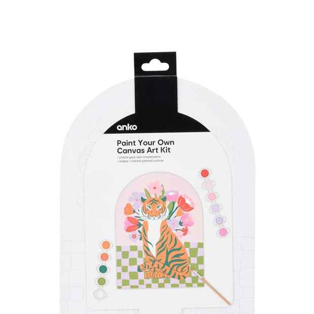 Anko Paint Your Own Canvas Art Kit- Tiger