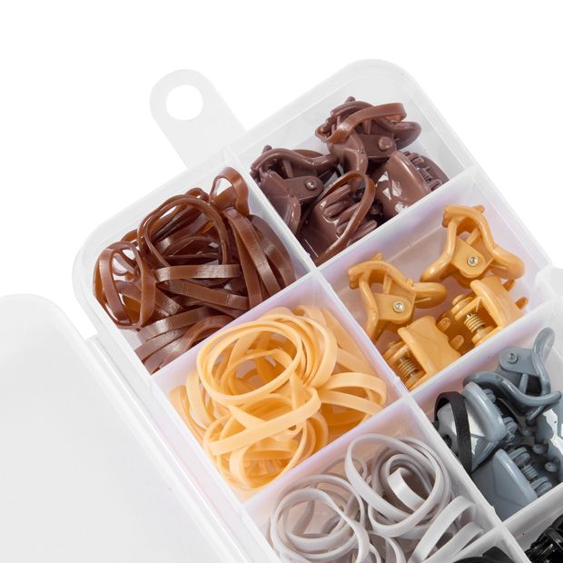 OXX Haircare 170 Piece Mini Claw Clips and Poly Bands - Nude