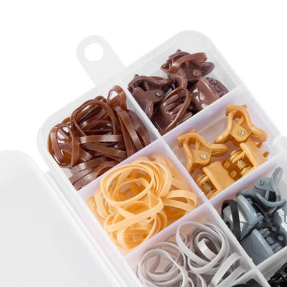 OXX Haircare 170 Piece Mini Claw Clips and Poly Bands - Nude