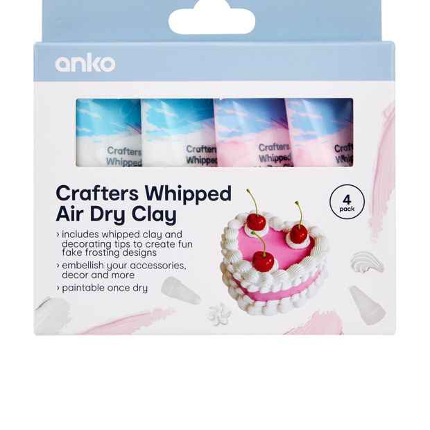 Anko 4 Pack Crafters Whipped Air Dry Clay