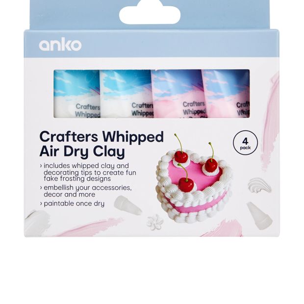 Anko 4 Pack Crafters Whipped Air Dry Clay