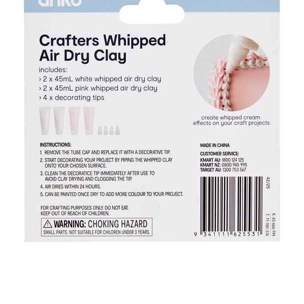 Anko 4 Pack Crafters Whipped Air Dry Clay