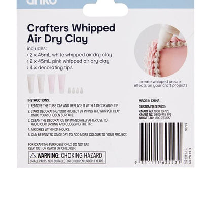 Anko 4 Pack Crafters Whipped Air Dry Clay