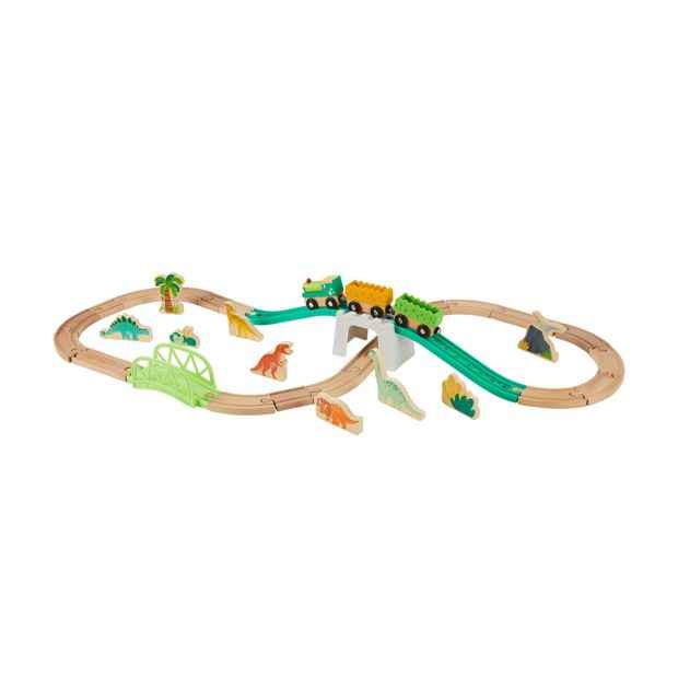 Anko 38 Piece Wooden Dino Train Set