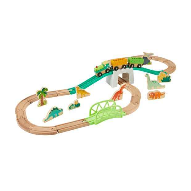 Anko 38 Piece Wooden Dino Train Set