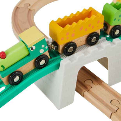 Anko 38 Piece Wooden Dino Train Set