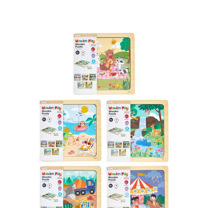 Anko 9 Piece Wooden Puzzle - Assorted