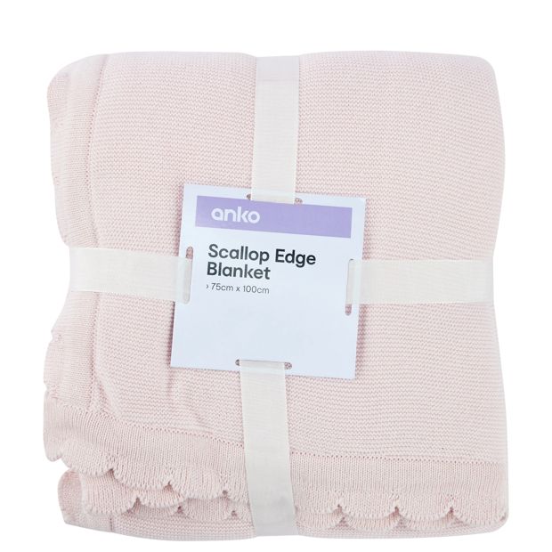 Anko Scallop Edge Blanket - Pink