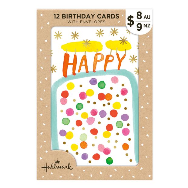 12 Pack Hallmark Birthday Cards - Watercolour