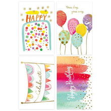 12 Pack Watercolour Birthday Cards - Blank Inside