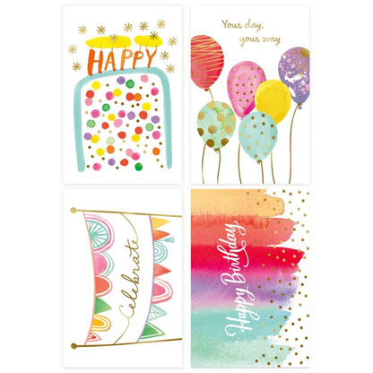 12 Pack Hallmark Birthday Cards - Watercolour