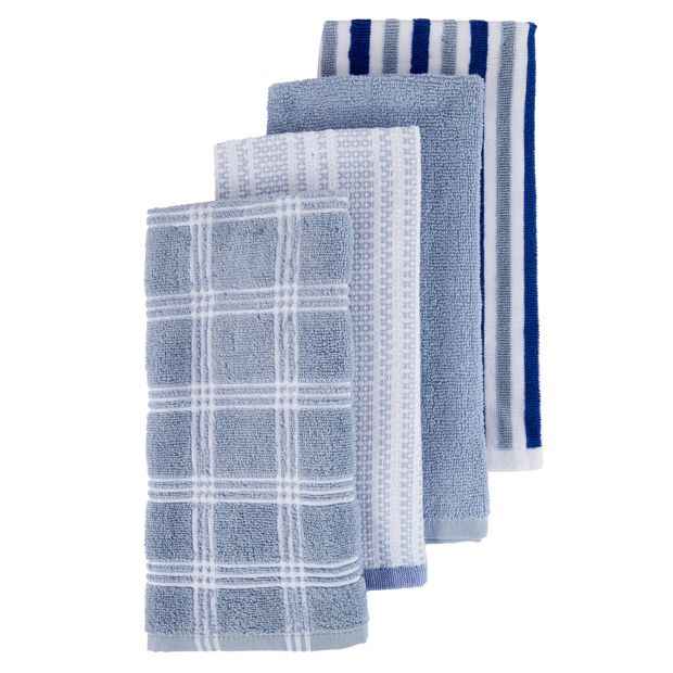 Anko 4 Pack Blue Check Terry Tea Towel