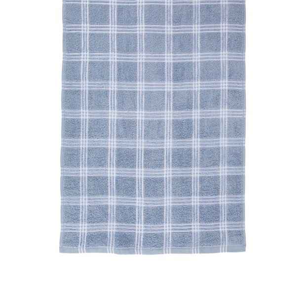 Anko 4 Pack Blue Check Terry Tea Towel