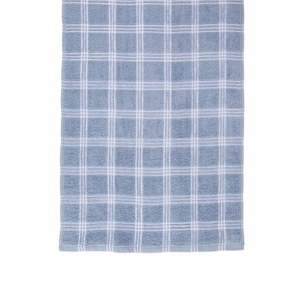 Anko 4 Pack Blue Check Terry Tea Towel