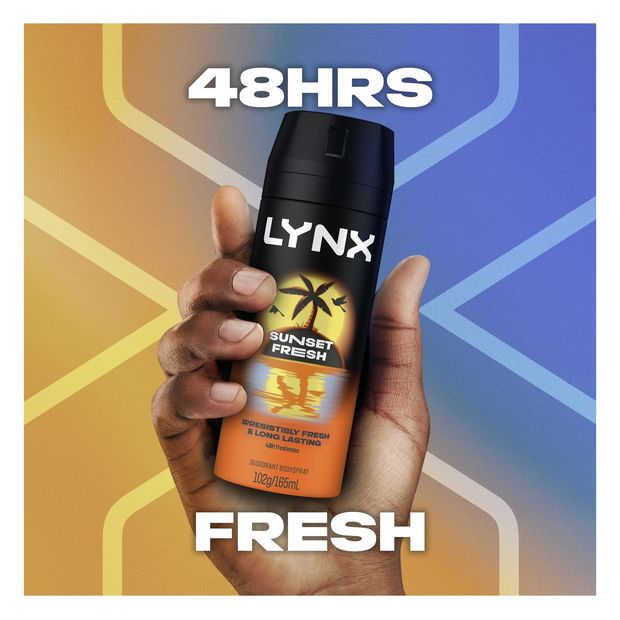 LYNX Sunset Fresh 48H Odour Protection Deodorant Bodyspray 165ml - Mango and Mandarin Scent