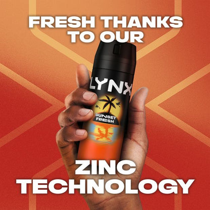 LYNX Sunset Fresh 48H Odour Protection Deodorant Bodyspray 165ml - Mango and Mandarin Scent