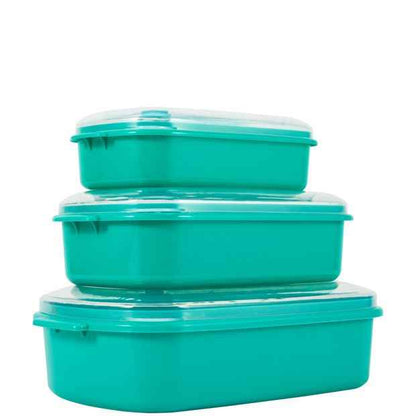 Set of 3 Green Food Storage Containers