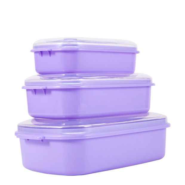Set of 3 Food Storage Containers - Purple