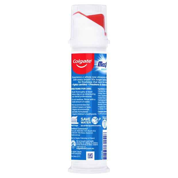 Colgate MaxFresh Cool Mint Toothpaste Pump with Mini Breath Strips 130g