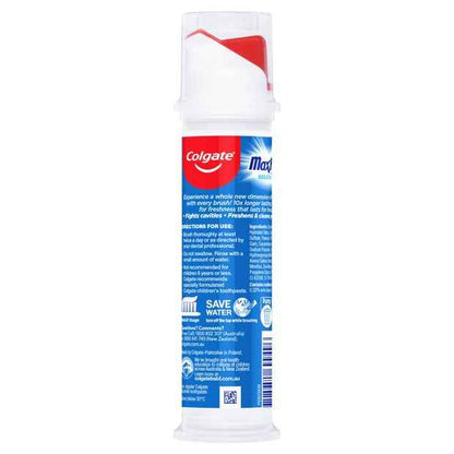 Colgate MaxFresh Cool Mint Toothpaste Pump with Mini Breath Strips 130g