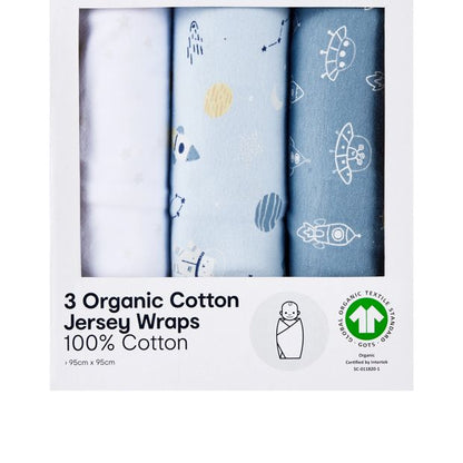 Anko 3 Pack Organic Cotton Jersey Wraps