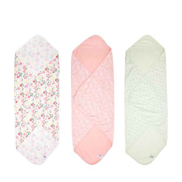 3-Pack Organic Cotton Jersey Baby Wraps - 95cm Square