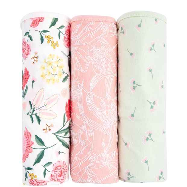 3-Pack Organic Cotton Jersey Baby Wraps - 95cm Square