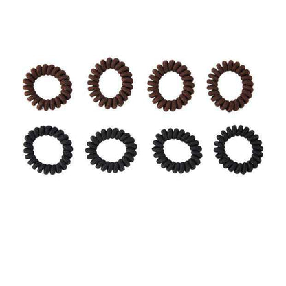 OXX Haircare 8 Piece Spiral Hair Elastics - Black and brown
