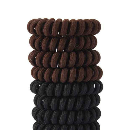 OXX Haircare 8 Piece Spiral Hair Elastics - Black and brown