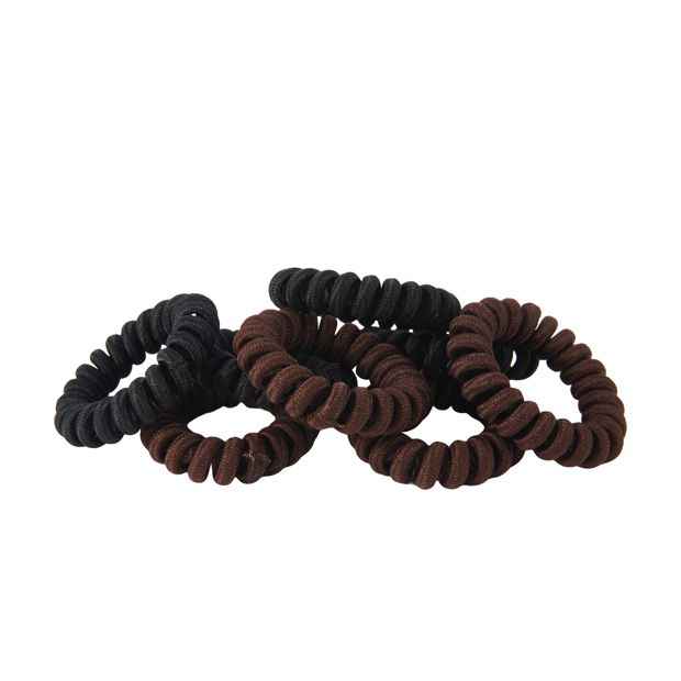 OXX Haircare 8 Piece Spiral Hair Elastics - Black and brown