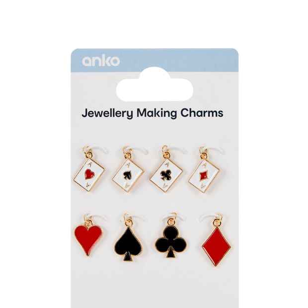 Anko 8 Pack Jewellery Making Charms - Playing Cards
