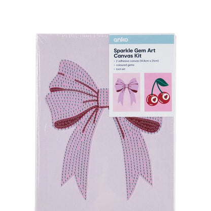 Anko Sparkle Gem Art Canvas Kit - Bow & Cherry
