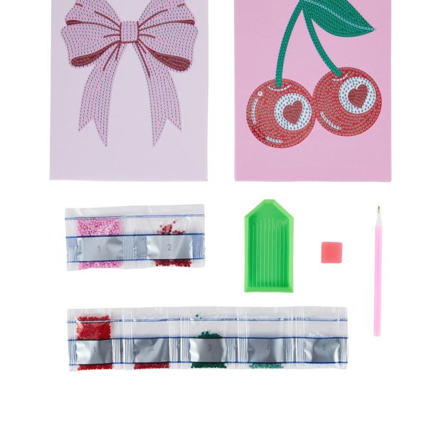 Anko Sparkle Gem Art Canvas Kit - Bow & Cherry