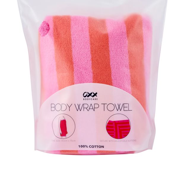 OXX Bodycare Cotton Body Wrap Towel - Pink and Orange