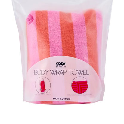 OXX Bodycare Cotton Body Wrap Towel - Pink and Orange