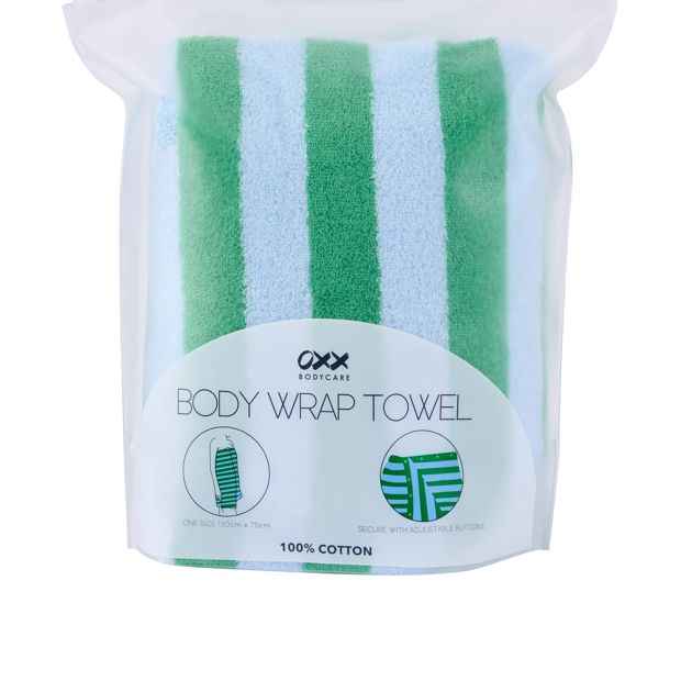 OXX Bodycare Cotton Body Wrap Towel - Blue and Green