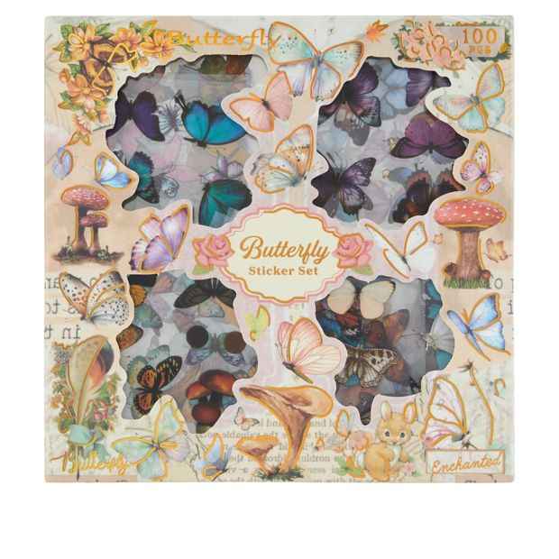 Anko 100 Piece Deco Sticker Set - Butterfly