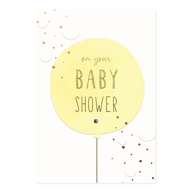 Hallmark Baby Shower Card - Yellow Balloon
