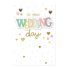 Wedding Card - Gold Hearts Design