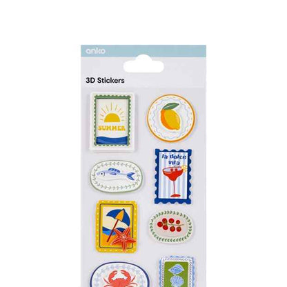 Anko 8 Pack 3D Stickers - Stamps