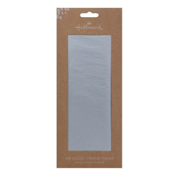 3 Pack Hallmark Metallic Tissue Paper - Silver Look