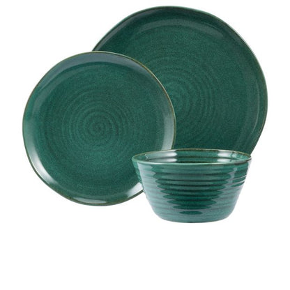 Anko Green Swirl 12 Piece Dinner Set