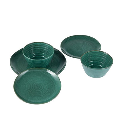 Anko Green Swirl 12 Piece Dinner Set