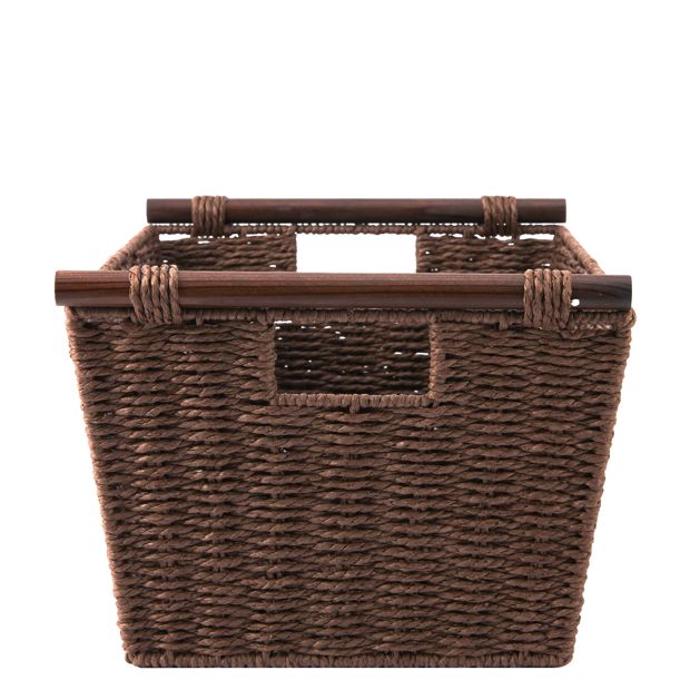 Anko Rectangle Wood Handle Basket- Chocolate